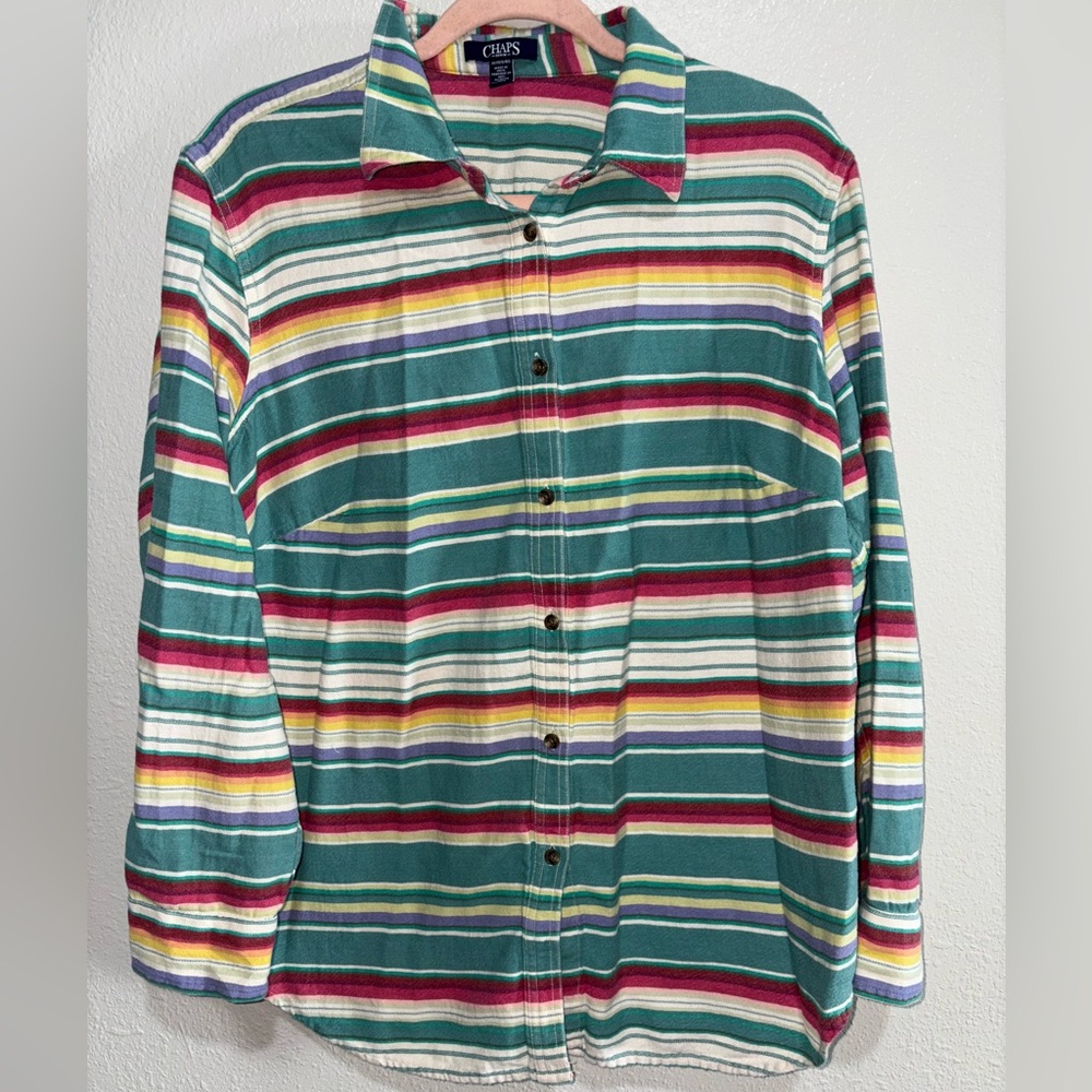 Chaps Colorful Striped Button Down Shirt